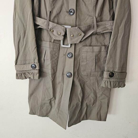 Blanc Noir Women's Large Trench Coat Tan Long Jacket - Picture 3 of 7